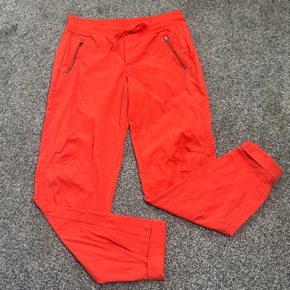 Athleta Trekkie North Jogger Pants Woman’s 8T Orange Flame Drawstring Pockets - Picture 4 of 13